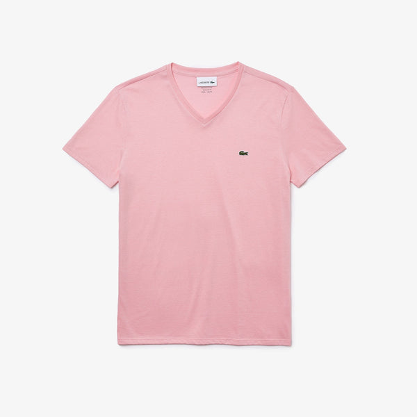 Men's Lacoste V-neck Pima Jersey T-shirt Pink – BLVD