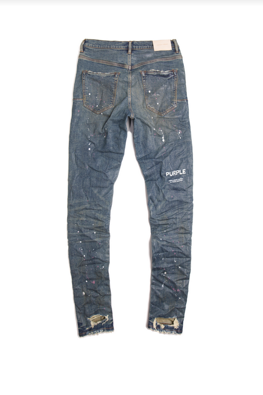 Purple Brand Jeans P002 Light Indigo Vintage Spotted Bleach - P002