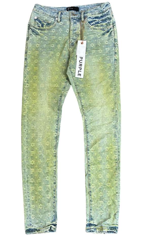 Metro Fusion - Purple Brand P001 Light Grey Film Jacquard Jean - Men's Pants