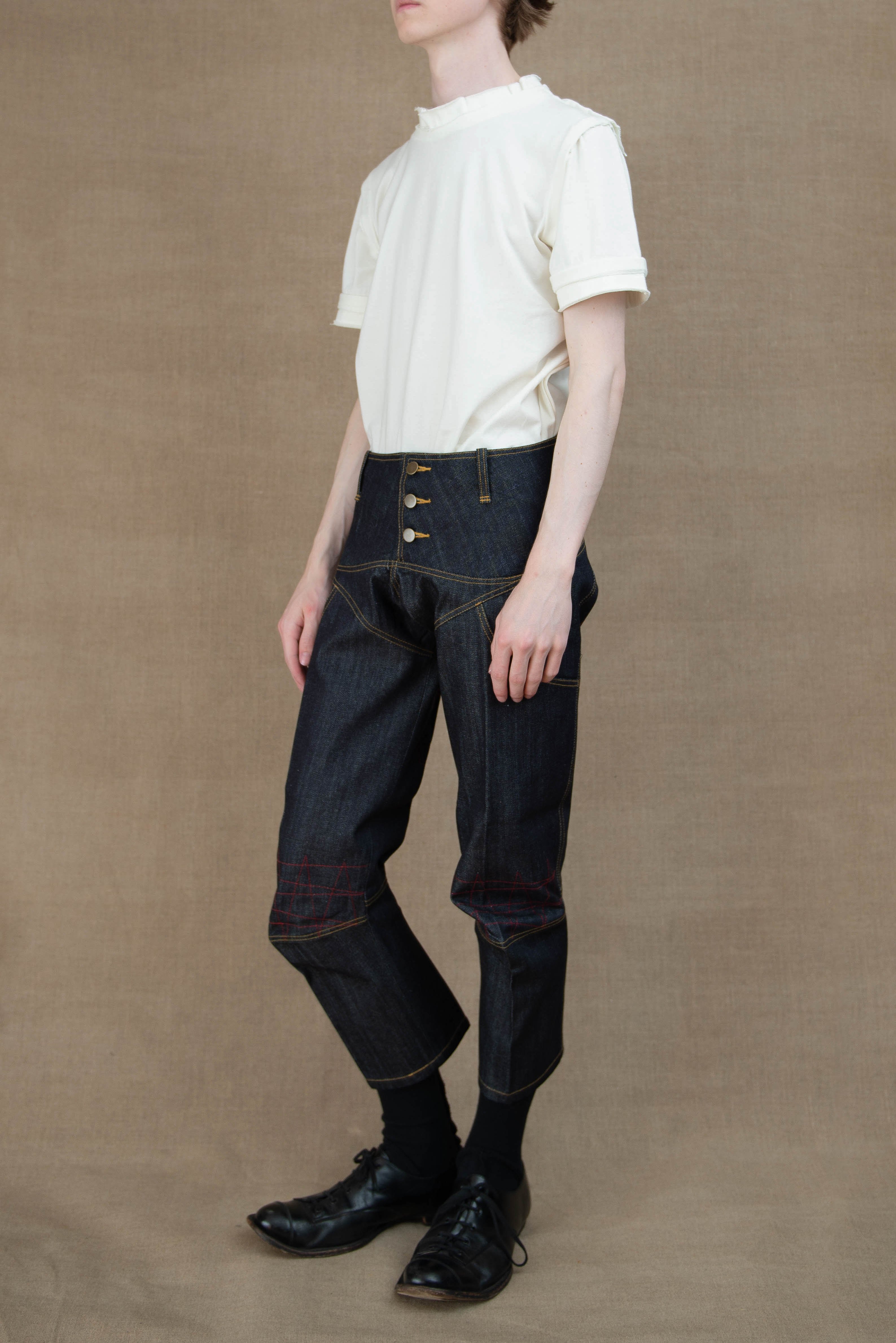 Trousers 21B- Wool100% Gabardine- Black