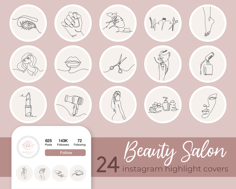 Beauty Salon - Beauty Instagram Story Highlights Salon Icons – Art My House