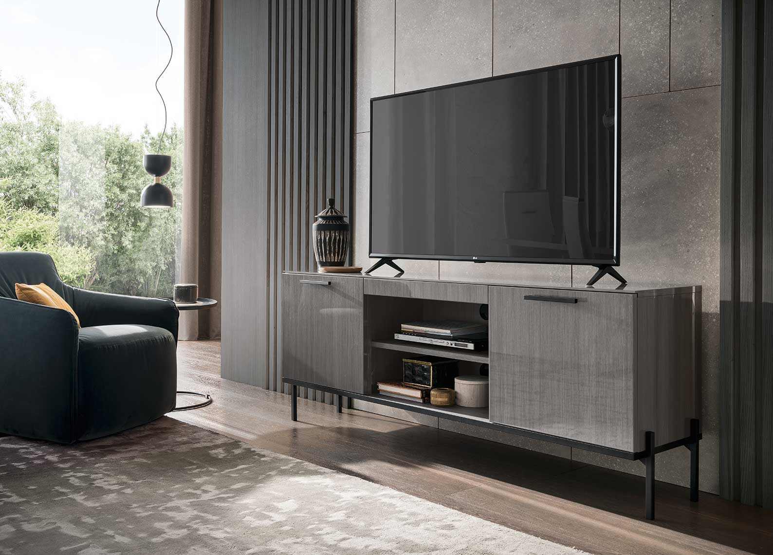 Azzurro 10 Grey TV stand 180 cm