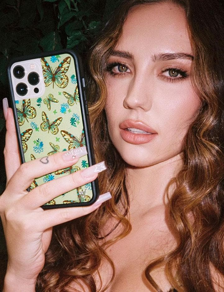 Sage Butterfly iPhone 13 Case.