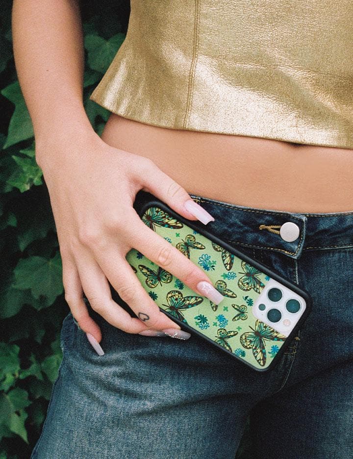 Sage Butterfly iPhone 13 Case.