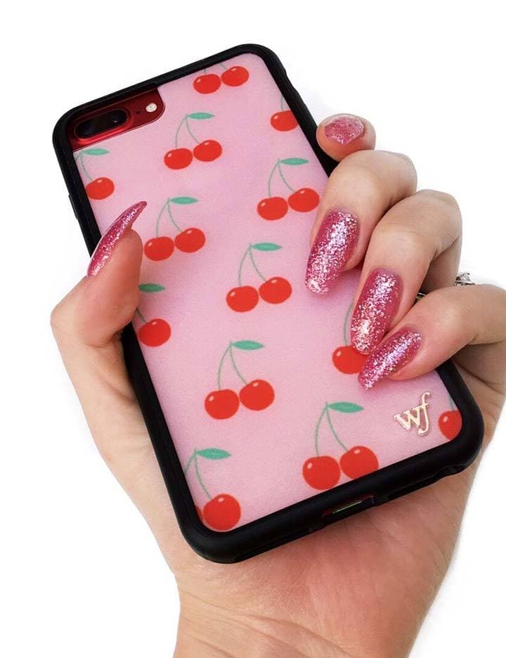 Cherries Iphone 6 7 8 Plus Case Pink Wildflower Cases