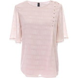 PNM ClOTHING TOP Sleeved Relaxed Top With Button