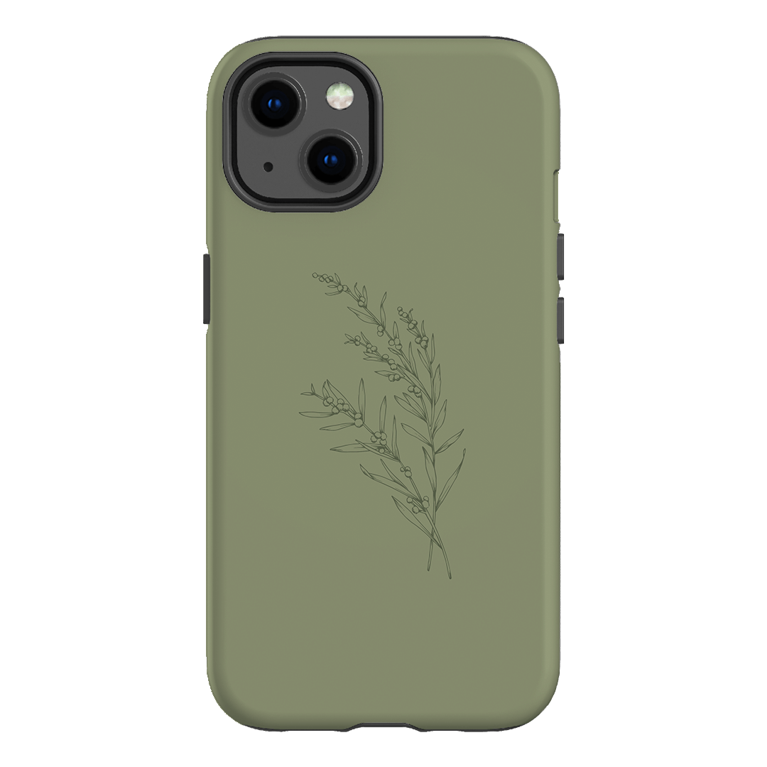 Khaki Wattle Printed Phone Cases iPhone 13 / Armoured by Typoflora - The Dairy