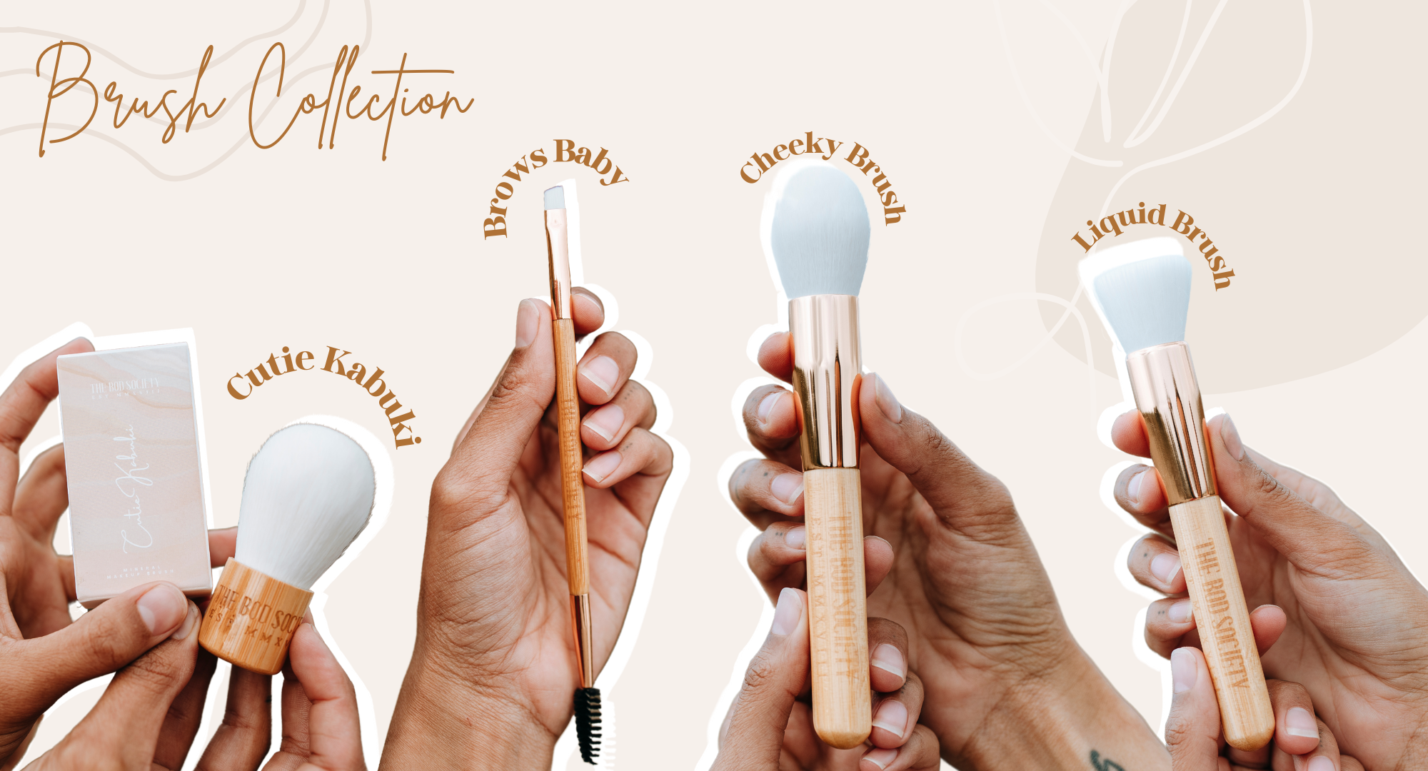 Vegan sustainable makeup brushes The Bod Society