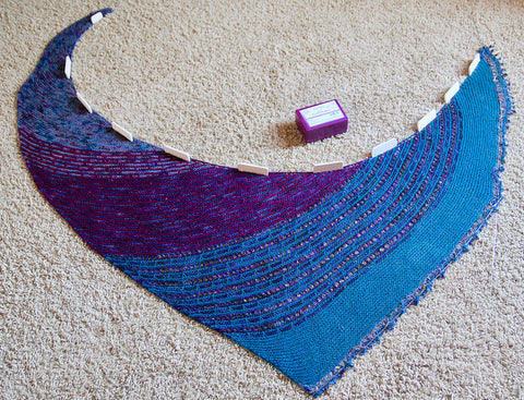 How to block a knitted shawl on the Zen Yarn Garden Blog
