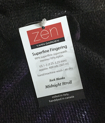 Zen Yarn Garden Sock Blank Label