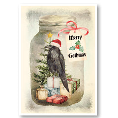 gothic raven christmas card