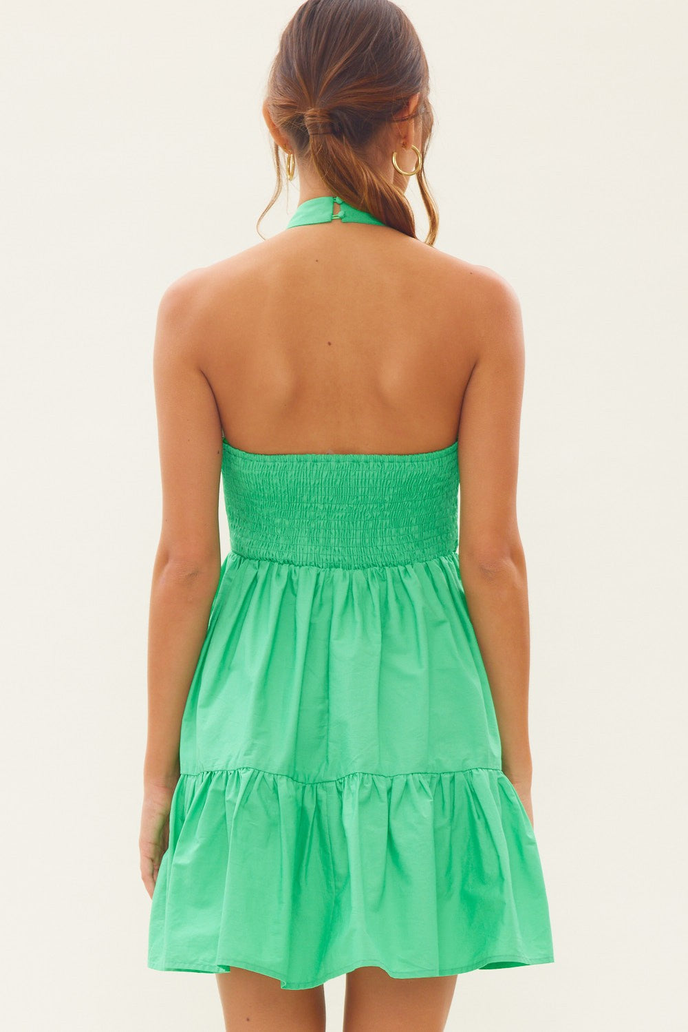 Load image into Gallery viewer, HALTER NECK MINI DRESS IN GREEN
