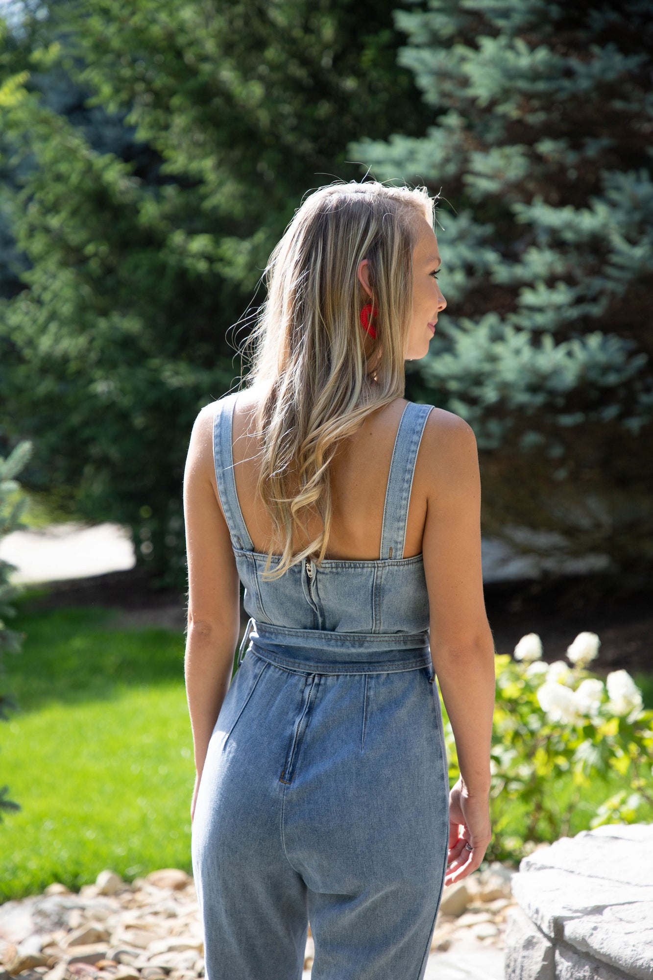 blue jean baby denim jumpsuit