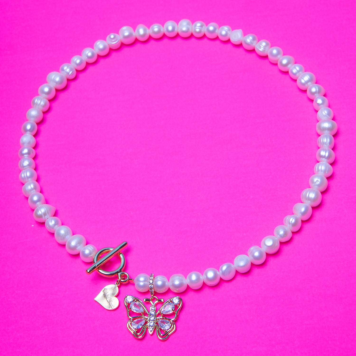 Pearl Butterfly Toggle Necklace