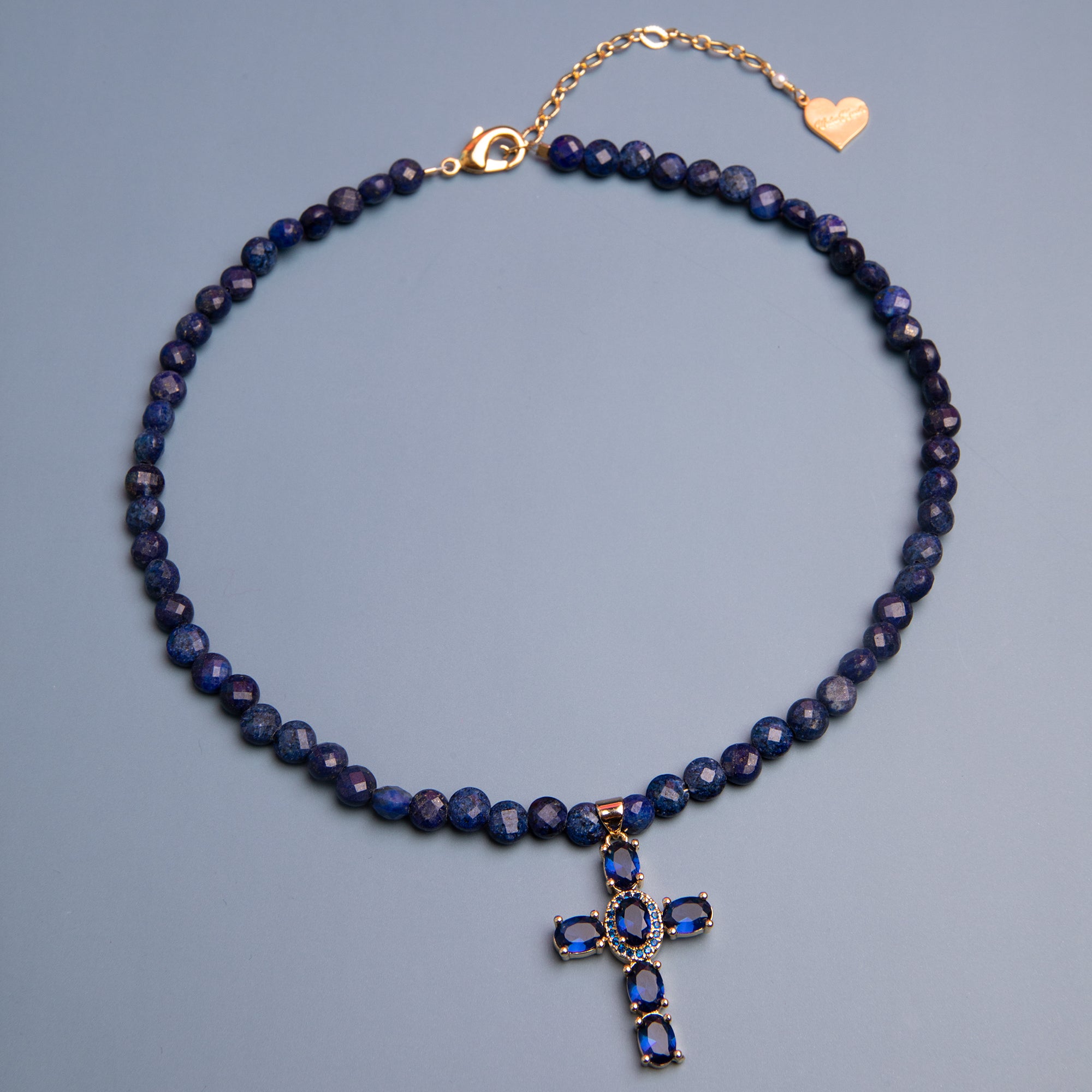 Lapis Blue Cross Necklace