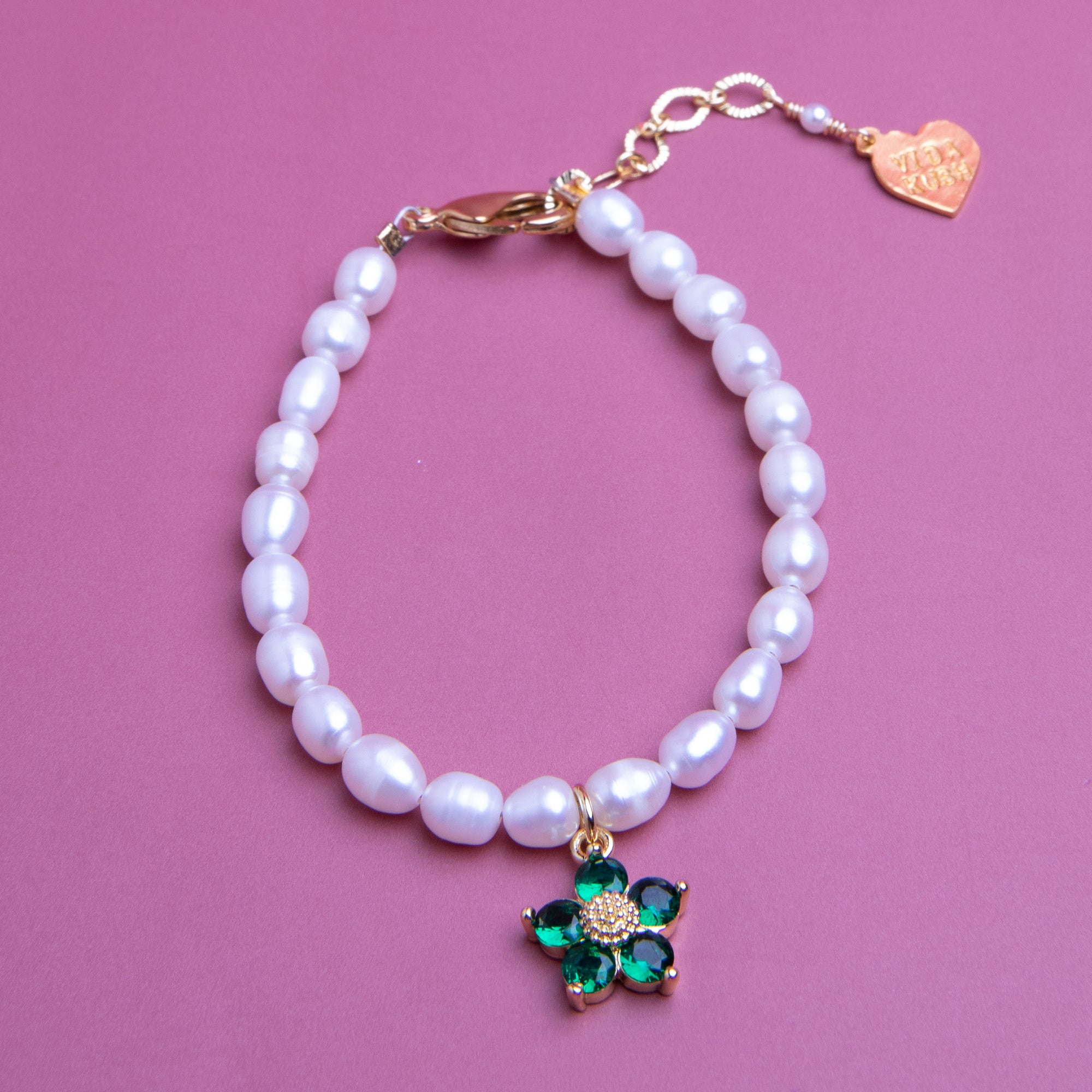 Pearl Hibiscus Flower Bracelet