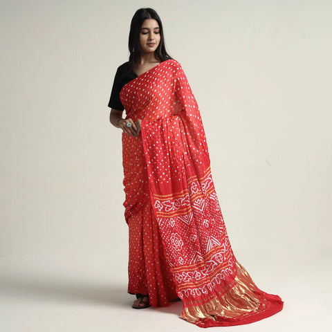 Red Bandhni Saree -