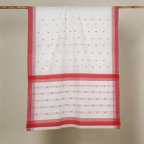 Chanderi Silk Red & White Saree