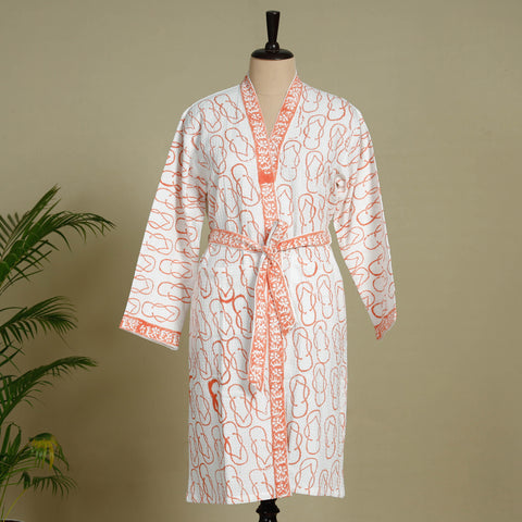 Cotton Kimono Womens Dressing Gown Hand Block Print Cotton Bathrobe Indian  Robes Night Wear Dress - Etsy