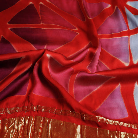 Shibori Clamp Dyed Modal Silk Saree