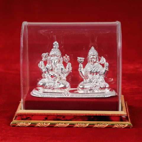 Silver Idol Lakshmi Ganesha