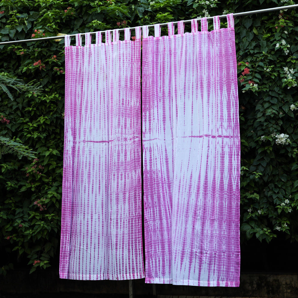 Set of 2 Shibori Tie-Dye Cotton Door Curtain (6.6 x 4 feet)