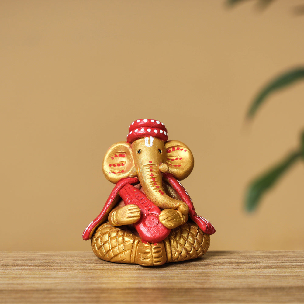 Buy Handpainted Eco-friendly Clay Sleeping Ganesha Idol Online in ...