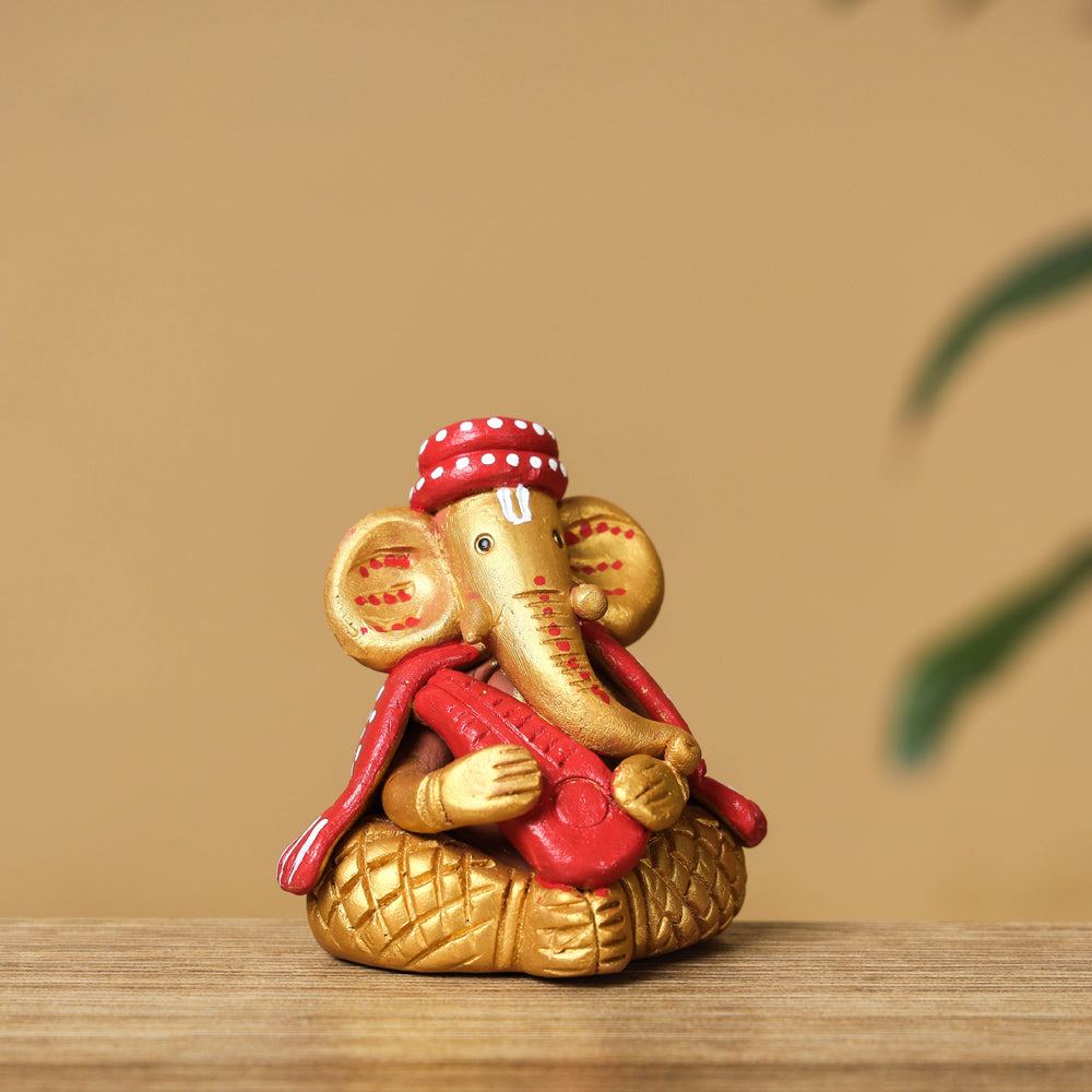 Buy Handpainted Eco-friendly Clay Sleeping Ganesha Idol Online in ...