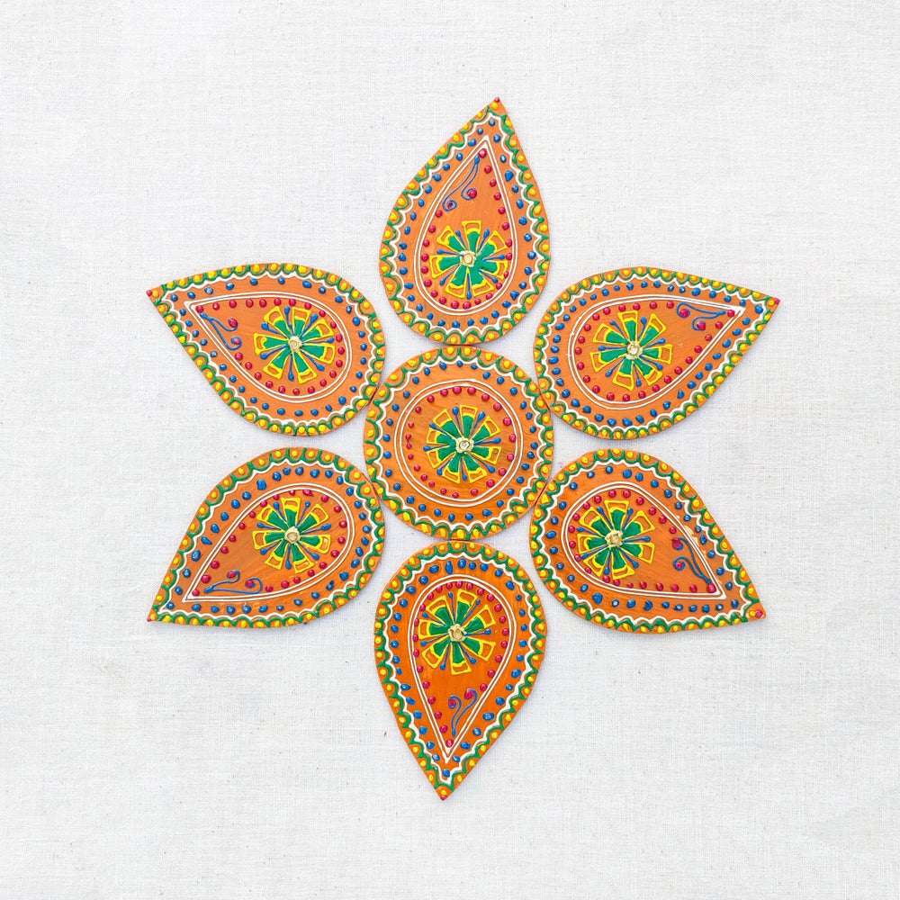 Buy Flower - Traditional Hand Painted Beadwork Decor Rangoli ...