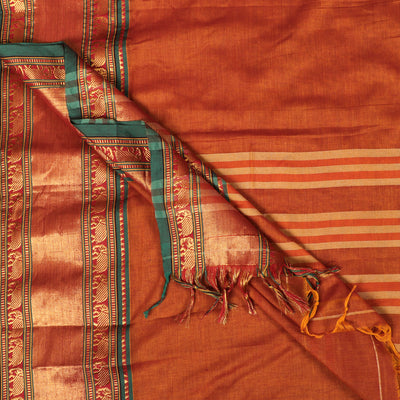 Traditional Narayanpet Mercerised Cotton Saree with Border