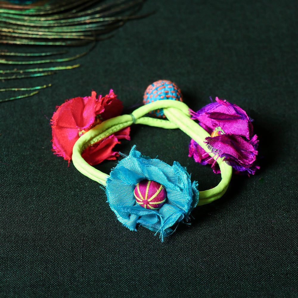 Jugaad Handmade Silk Flower Anklet