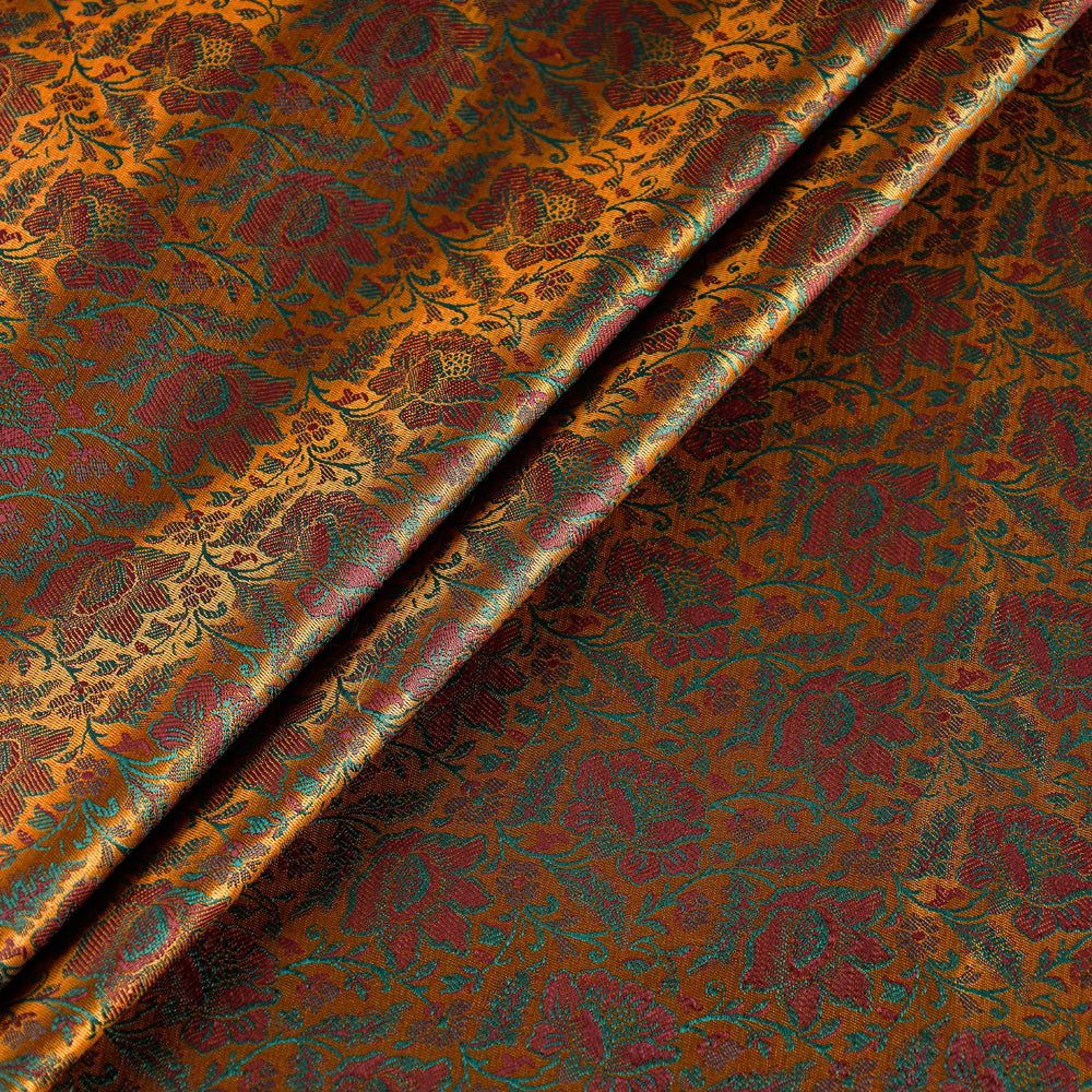 Pure Banarasi Handwoven Tanchoi Jamawar Silk Fabric