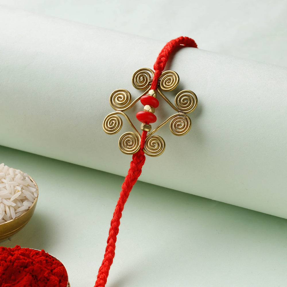 Buy Tribal Dokra Craft Reusable Brass Rakhi Online at iTokri.com ...