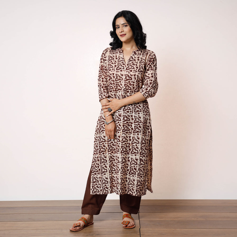 Buy Batik Printed Cotton Kurti with Salwar Set Online l iTokri.com ...