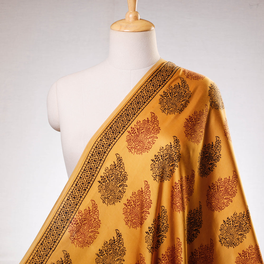 Special Modal Silk Bagh Hand Block Printed Natural Dyed Fabric