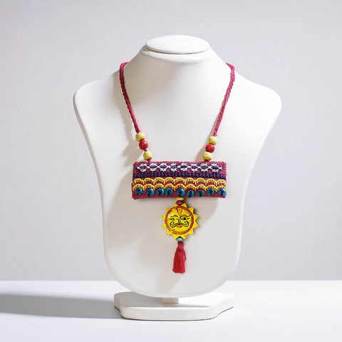 Tribal Hand Embroidered Jute Bead Work Necklace