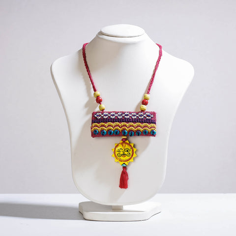 Fabric Handcrafted Embroidered long necklace