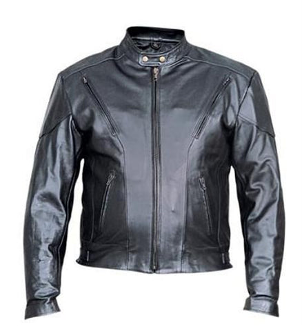 Classic Biker Leather — Men's Black Analine Leather Vented Touring ...