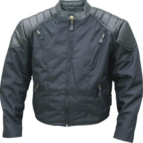 Classic Biker Leather — Men's Cordura & Black Leather Vented Motorcycle