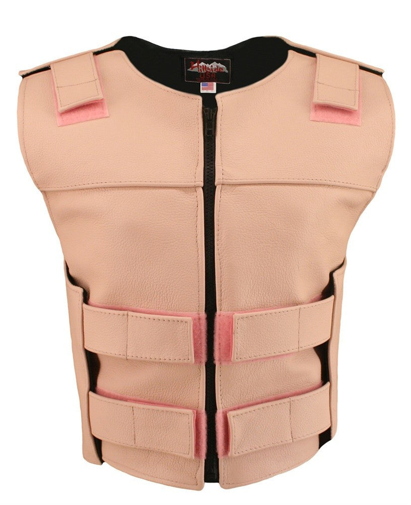 Womens Made in USA Zippered Bullet Proof Style Leather Motorcycle Vest | eBay
