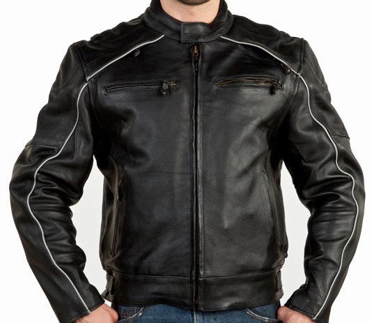 Classic Biker Leather — Mens Vented Naked Cowhide Leather Motorcycle ...