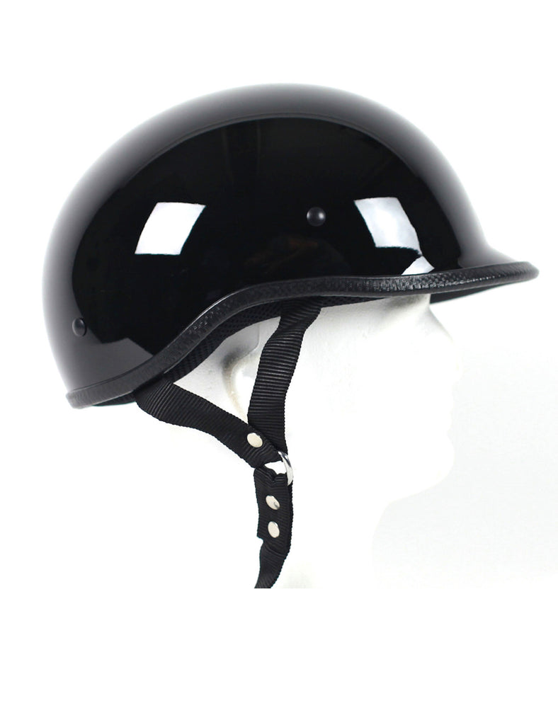 Classic Biker Leather — D.O.T Polo Gloss Black Motorcycle Helmet