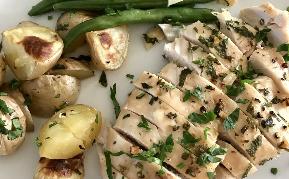 Sheet Pan Garlic Herb Butter Chicken And Potatoes Heatxtreme 