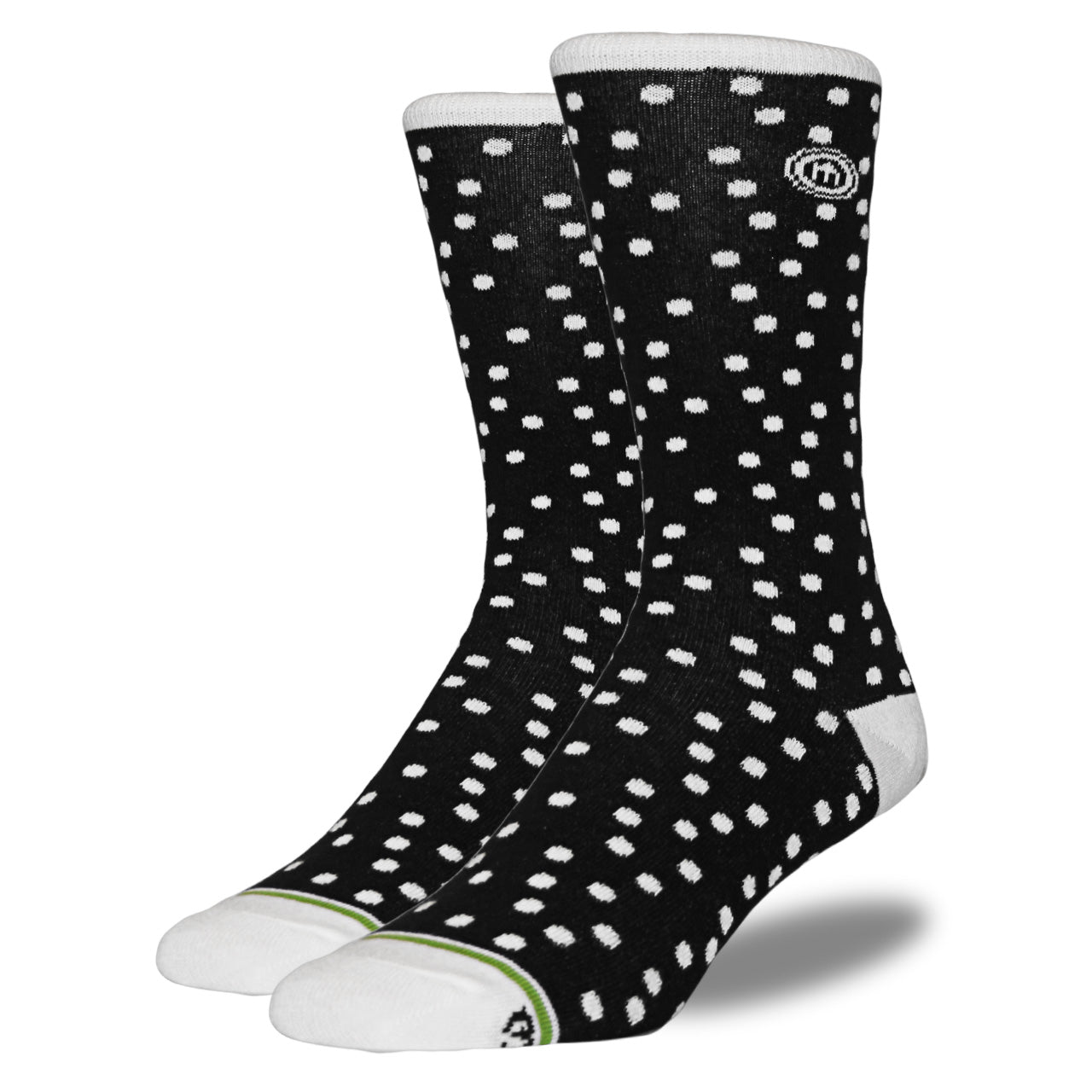 Men's Black and White Polkadot Socks