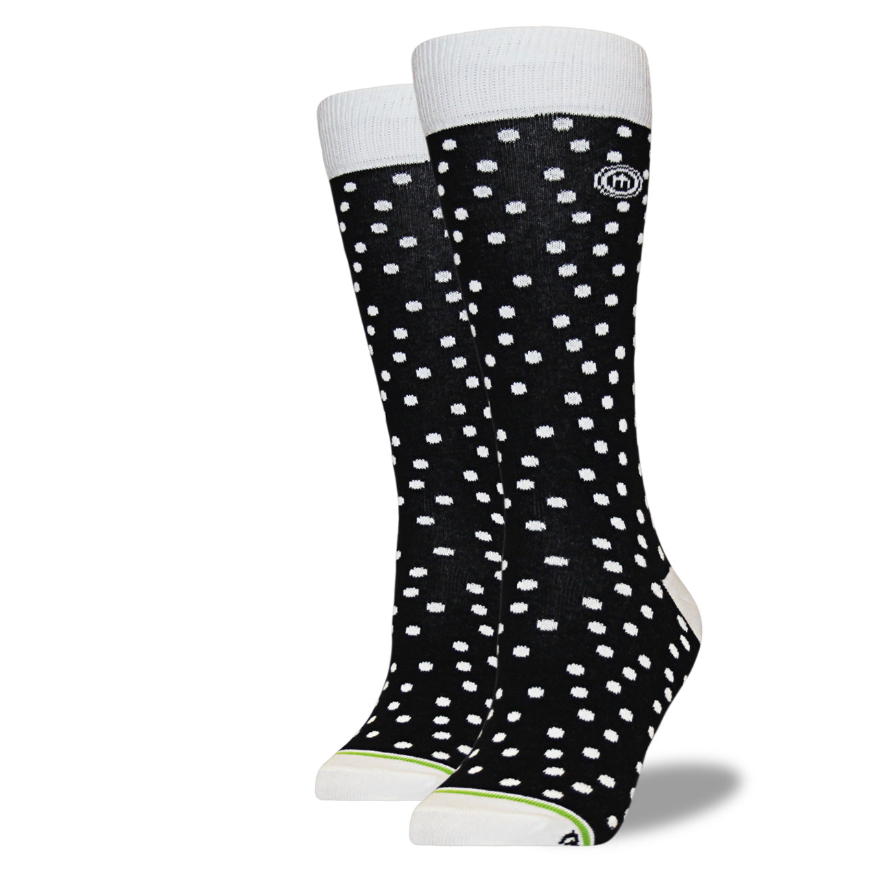 Women's Black and White Polkadot Socks