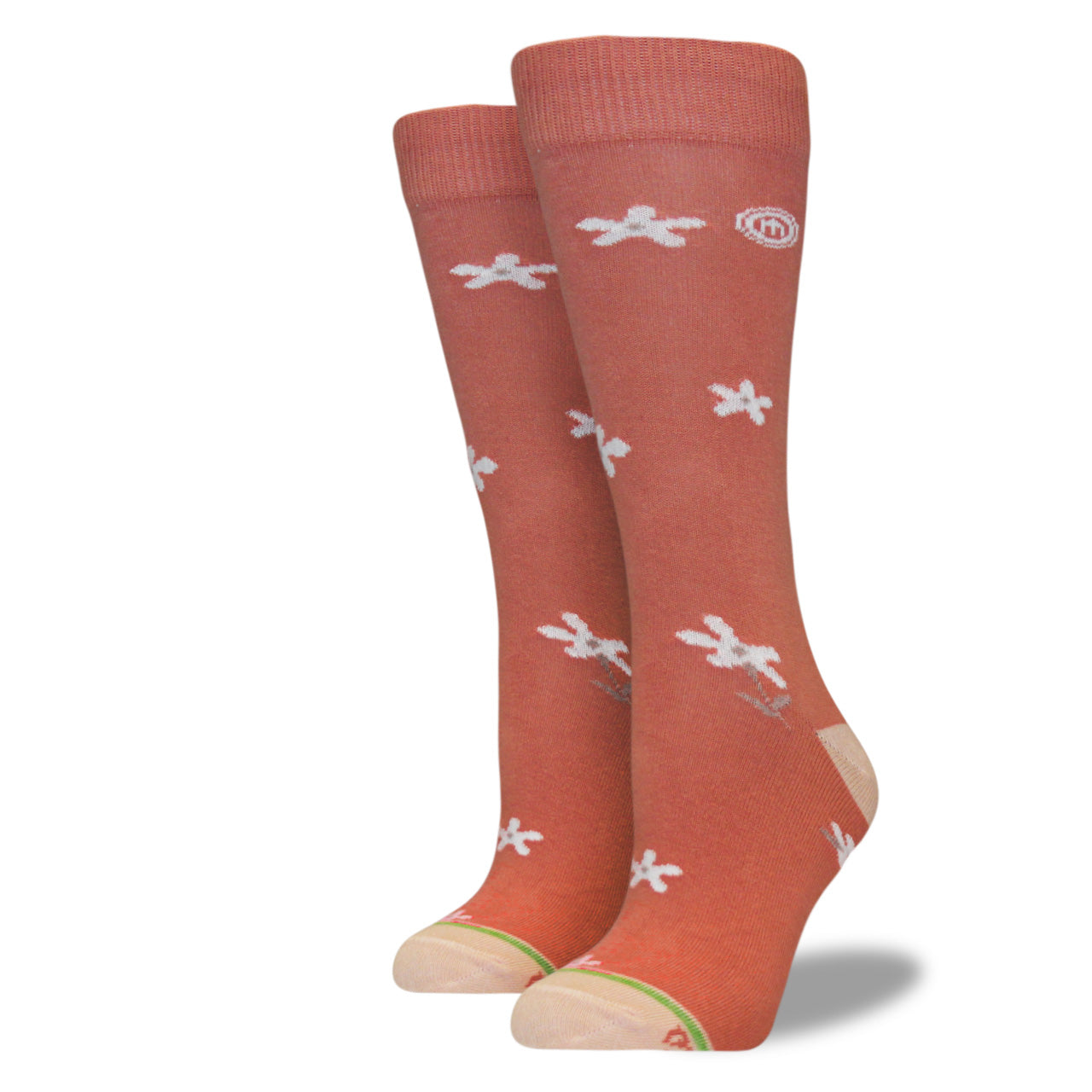 Women's Peach Floral Socks