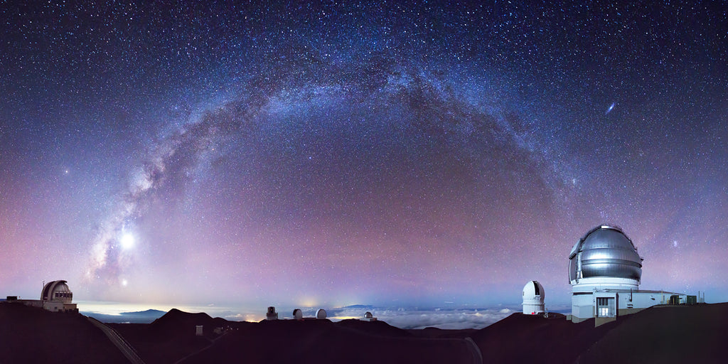 The Milky Way over the Mauna Loa Observatories on the Big Island of Hawaii. 