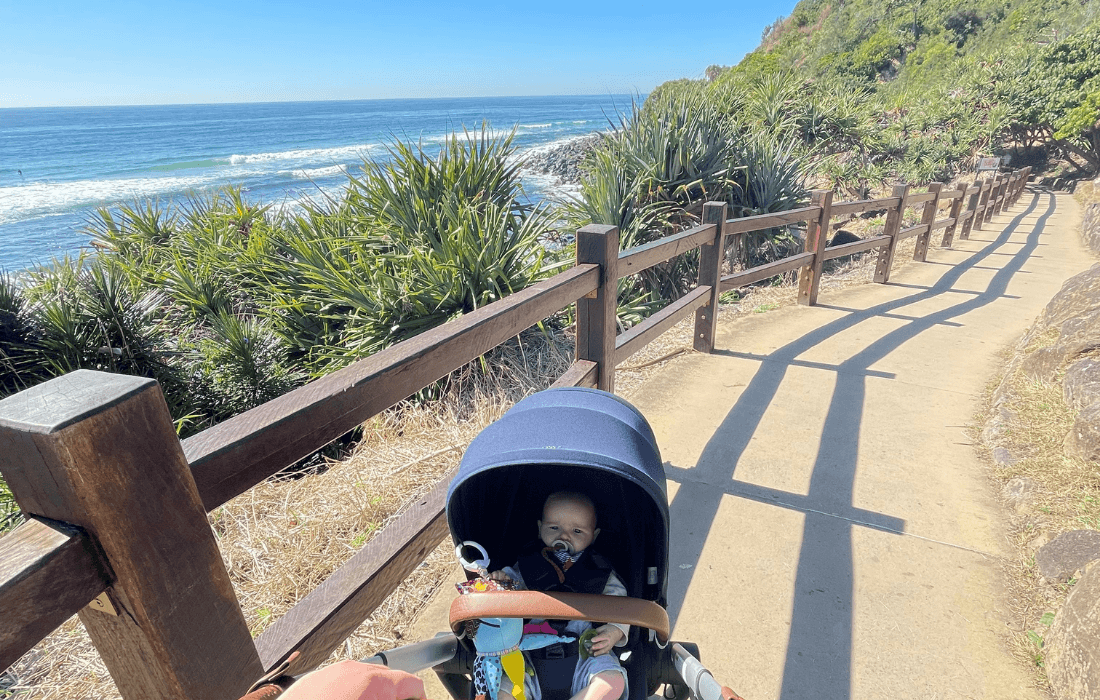 Burleigh headland - mum and bub walk on the gold coast