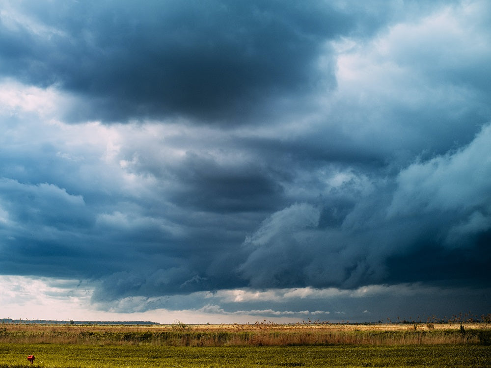 Ominous looking clouds in the sky.