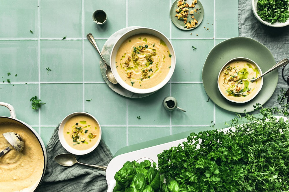 White Bean and Parsnip Soup with Herby Croutons and Parsley Oil – Click ...